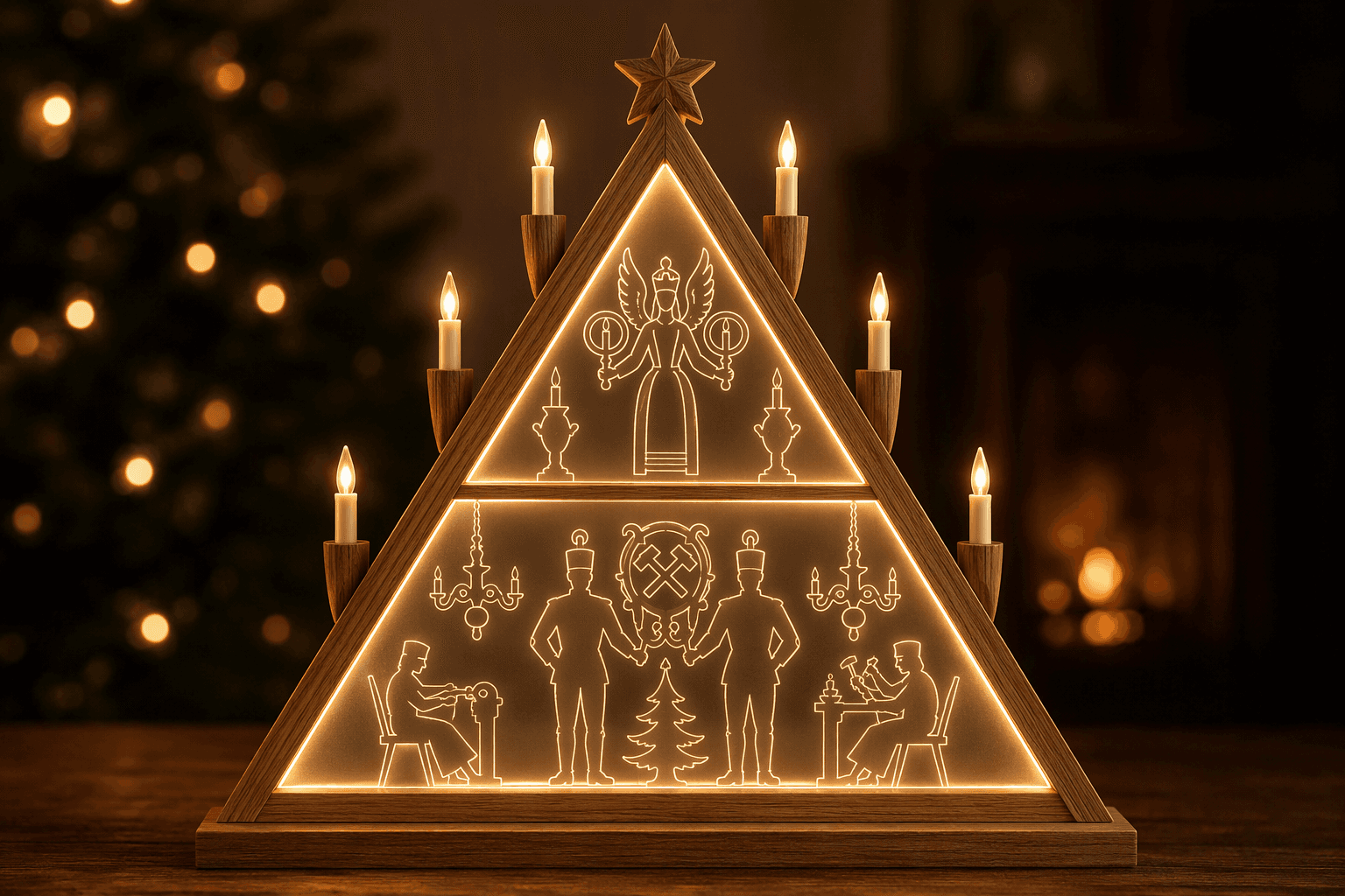 Illuminierte Holzwerbetafeln & Epoxidharzlampen